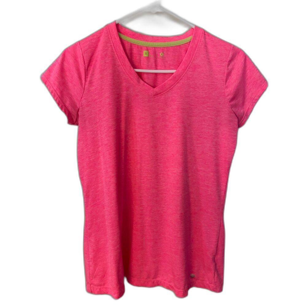 Xersion Hot Pink Vneck Breatheable Workout Tee Women's Sz Small